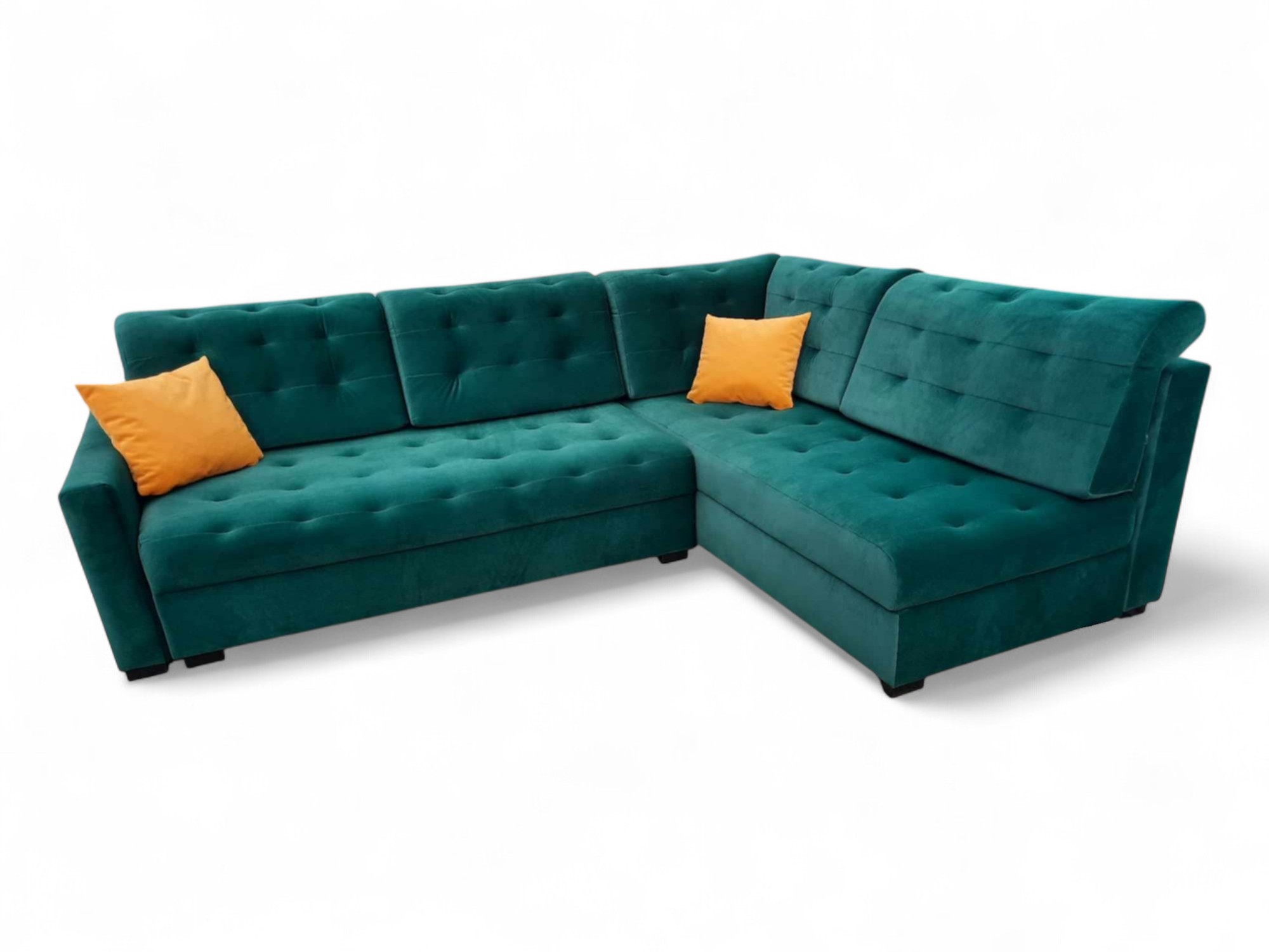 Zielony narożnik tapicerowany